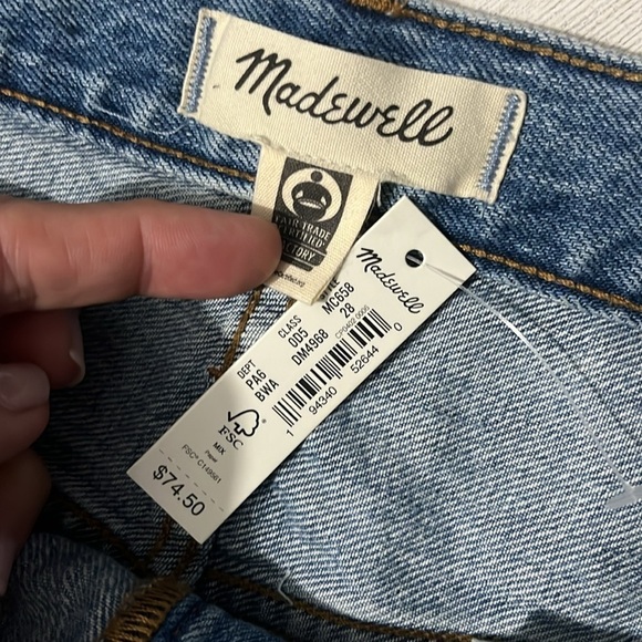 Madewell Hi rise Long Denim Shorts Size 28 NWT - Picture 9 of 14